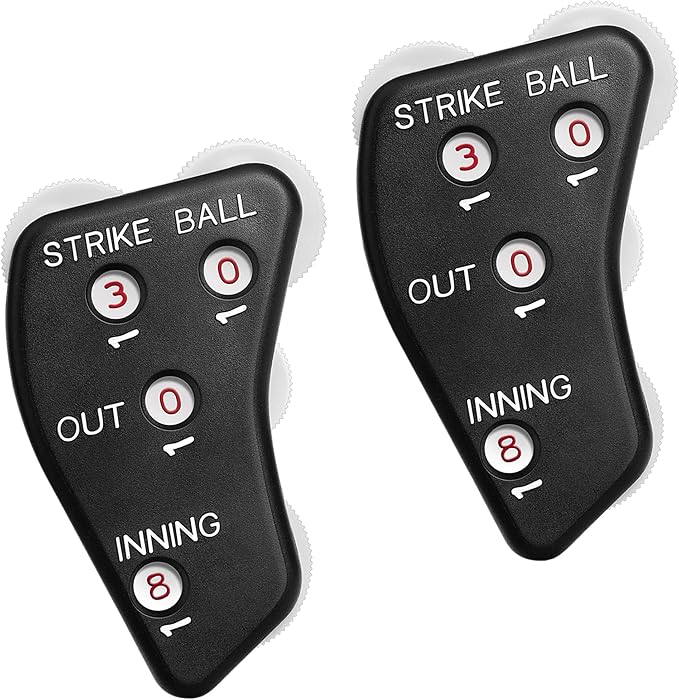 Watayo Wheel Baseball Umpire Clicker, Umpire Indicator Gear, Practical Baseball Counter Clicker for Scorekeeper Recording Outs & Innings Balls