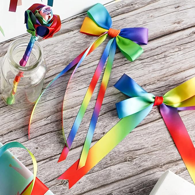 MEEDEE Rainbow Satin Ribbon - Image 6