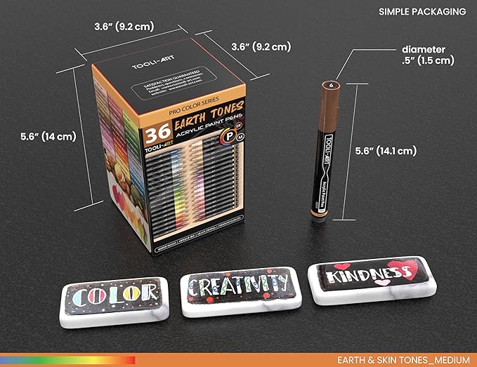 36 Acrylic Paint Pens Skin and Natural Earth Tone Marker Set - Image 6