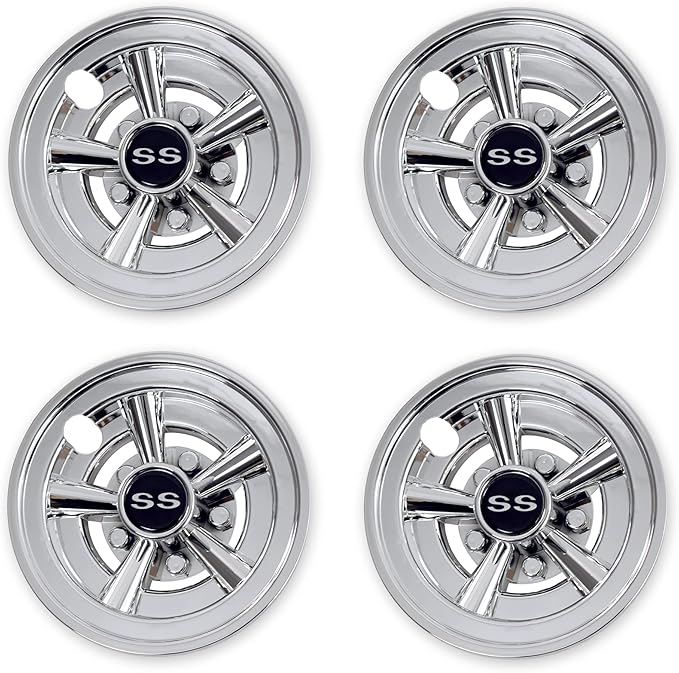 NOKINS Golf Cart SS Wheel Covers Hub Caps for Most Golf Carts 8 inch(Set of 4)