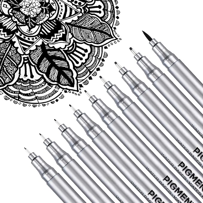 Dyvicl Micro-Pen Fineliner Pens, Journaling, 9 Pack by Dyvicl
