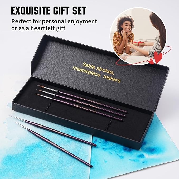Kolinsky Sable Brushes Miniature 5PCS Professional Fine Detail Micro Artist - Image 7