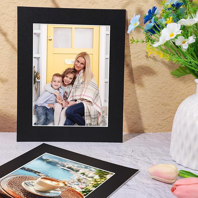 Prudiut 15 Pack 8x10 Black Picture Mats, Frame Mattes - Image 7