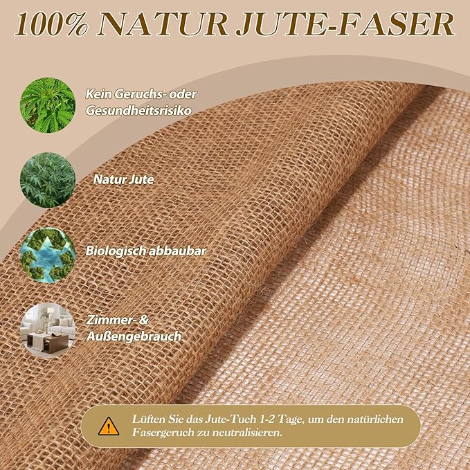40" x80 Feet Premium Natural Burlap Fabric Roll – Multipurpose - Image 3