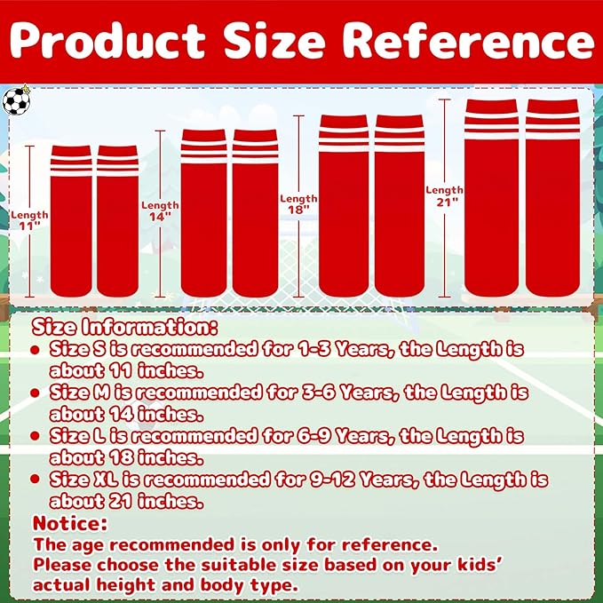 Olreco 1 Pack Toddler Kids Youth Soccer Socks Girls Boys Baseball Socks Youth Knee High Softball Football Accessories Cotton
