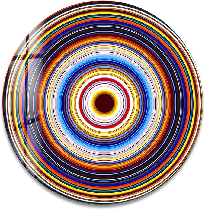 My Photostation.com 10'' Diameter Colorful Concentric Circles Round Glass Wall - Image 6