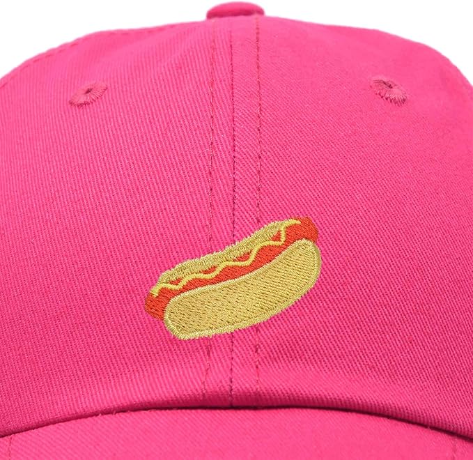 DALIX Hot Dog Hat Embroidered Mens Womens Baseball Cap