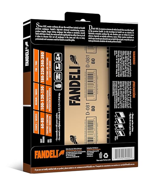 Fandeli | Multi-Purpose Sanding Paper | Assorted Grits | 25 Sheets of 9'' x - Image 2