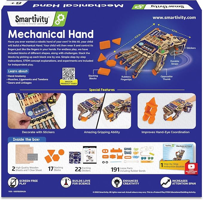 Smartivity DIY Robotic Mechanical Hand STEM Toy - Image 7