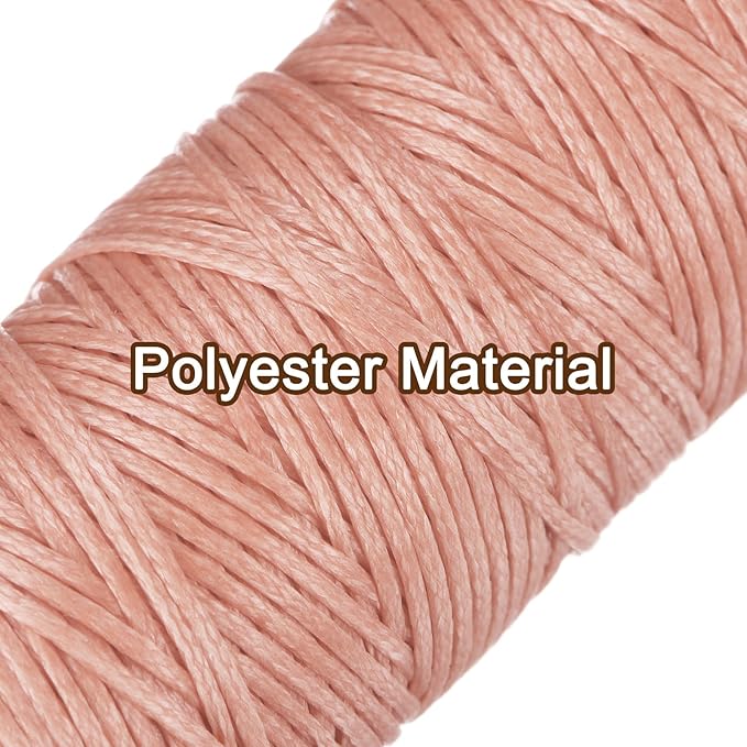 uxcell Leather Sewing Waxed Thread, 55 Yards / 50m 0.8mm 150D Flat Polyester - Image 3