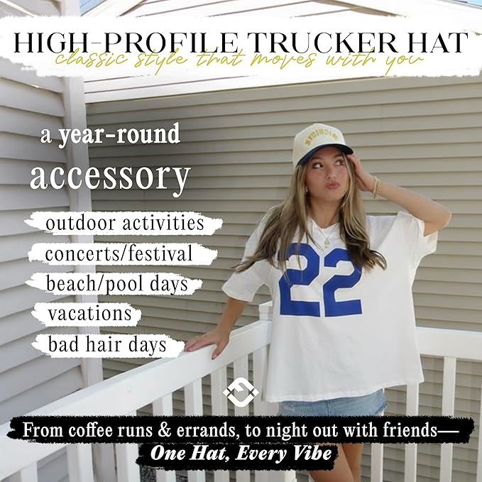 Funky Junque Trucker Hat Women Men 2-Tone Baseball Cap – Vintage Western Style Embroidered Snapback, Premium Cotton Blend