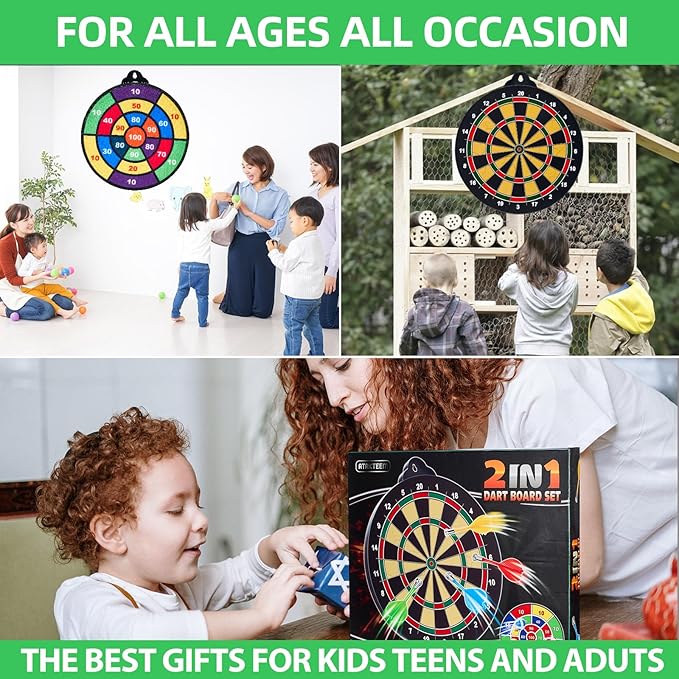 Magnetic Dart Board for Kids-12Magnetic Dart/Sticky Balls Or 2 Toy Gun+40 Foam - Image 6