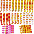 YKW 32 Pack Softball Headbands Hair Ties No Crease Elastic Softball Hair Accessories for Women Girls Players - Team Gifts Party Favors Red Yellow Ribbon Ponytail Holders