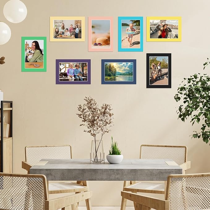 15 Pack 5x7 Picture Mats, Mixed Colors Frame Mattes - Image 6