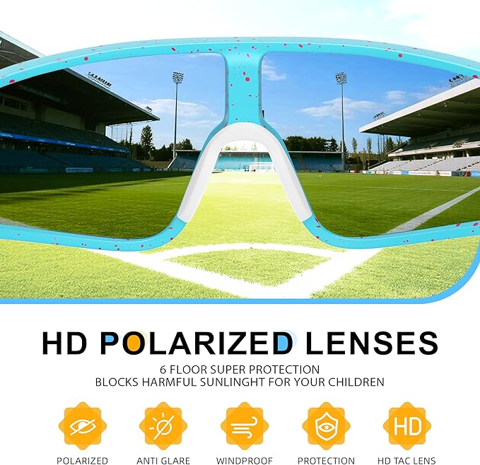 3 Pack Kids Sunglasses Youth Baseball Polarized Sun Glasses Sports Cycling Running for Boys Girls UV Protection