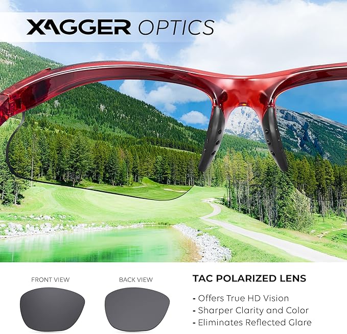 Xagger Kids Youth Polarized Sports Sunglasses for Boys Girls Baseball Softball Glasses TR90 Frame