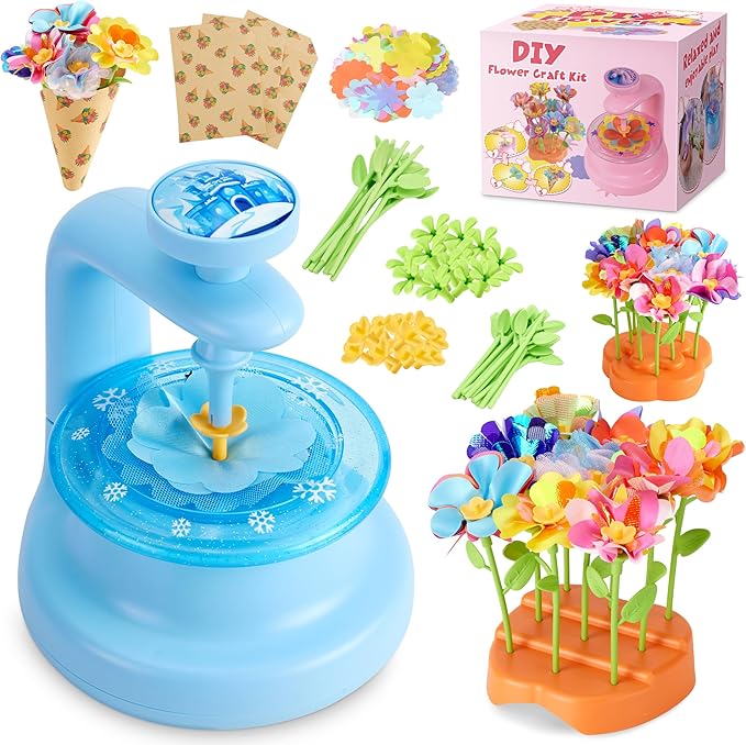 Hamdol DIY Flower Bouquet Kit for Boys and Girls Ages 4-8, Fabric Arts & Crafts by Hamdol