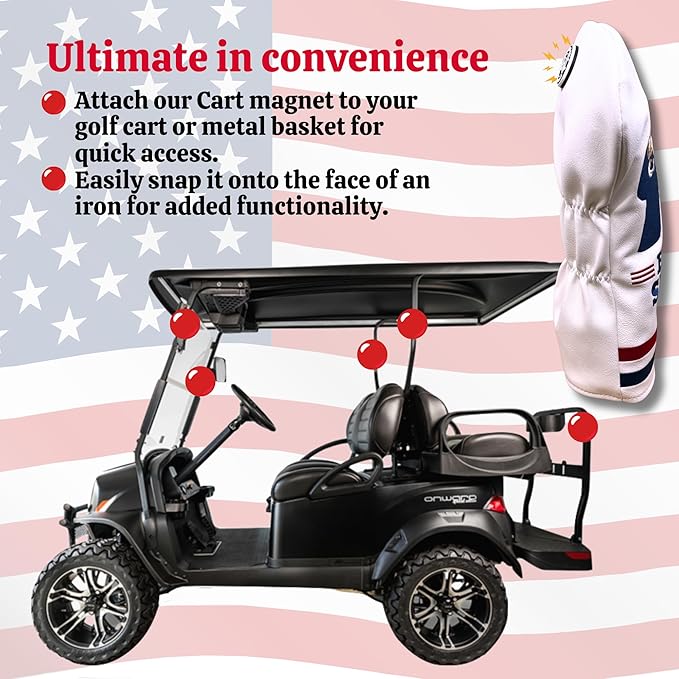 The Original USA Funny Golf Head Covers Trump Bad Shot Driver Fairway Wood Putter Headcover with Madson Golf Cart Magnet for securing Golf Head Cover, Donald Trump Merchandise, Dad Gifts for Birthday