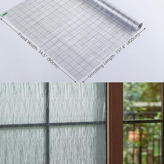 VELIMAX Frosted Window Privacy Film Non Adhesive Window Cling Removable Glass - Image 8