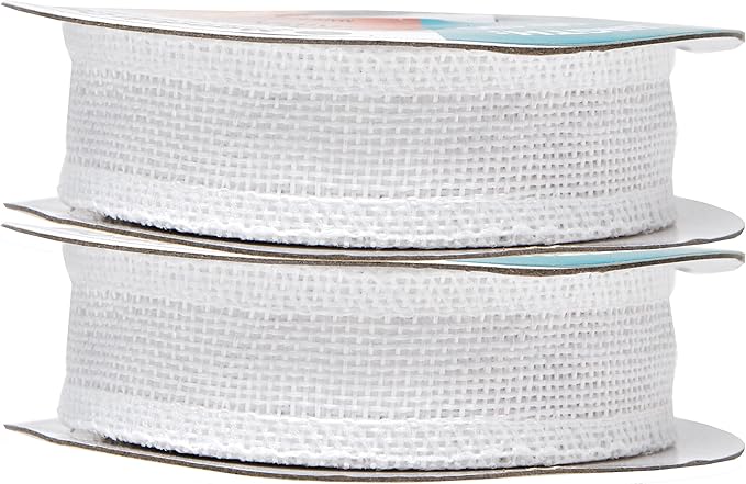 Mandala Crafts White Burlap Ribbon 1 Inch Wide Jute Ribbons - Image 2