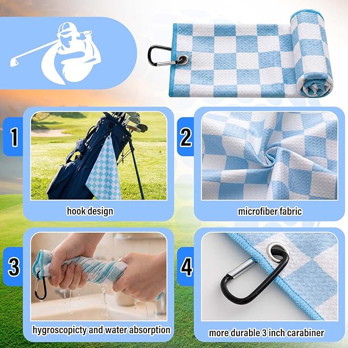 Liliful 12 Pcs Golf Accessories Kit, Include Golf Ball Bag with Hook Towel Tees Magnetic Ball Marker Divot Tool Cleaner Brush for Women Man Gifts