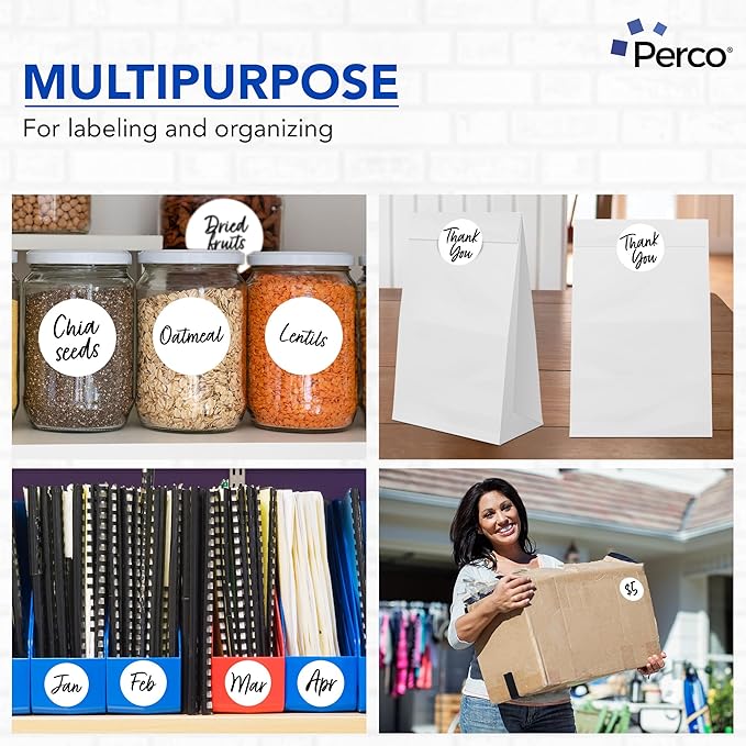 Perco White 3-Inch Round Circle Dot Sticker Labels - Image 3