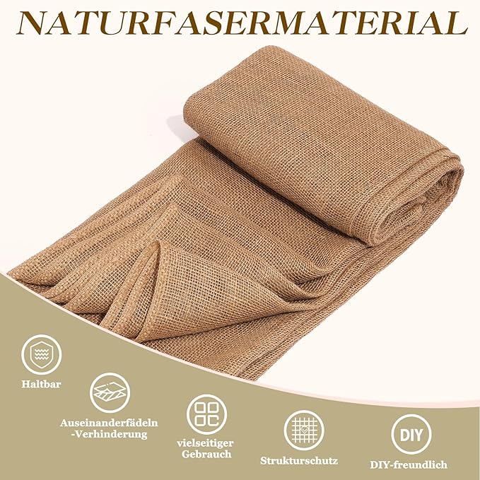 40" x40 Feet Premium Natural Burlap Fabric Roll – Multipurpose - Image 2