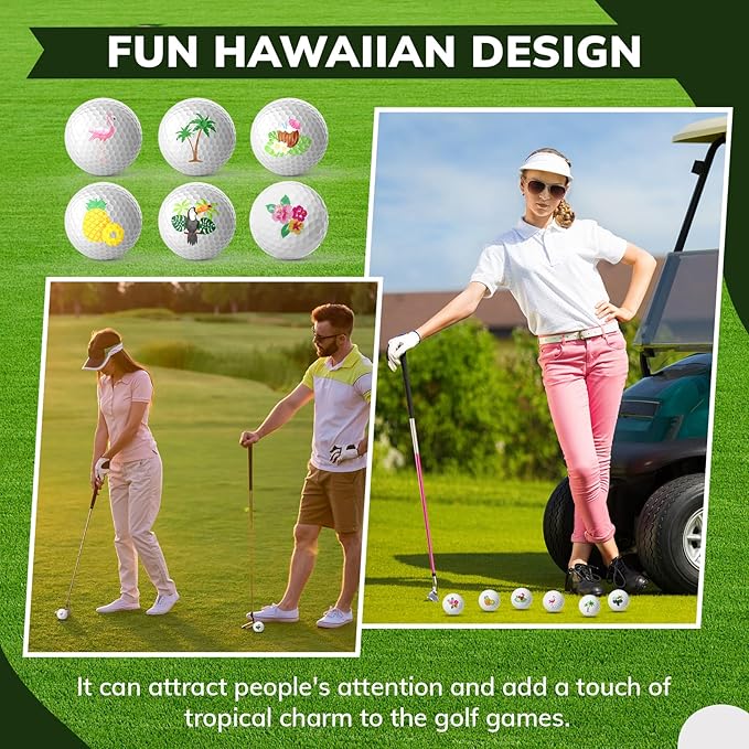 Civaner Hawaii Golf Balls Gift Set Tropical Collection Golf Accessories Novelty Funny Golfer Birthday Gifts for Men Women Coworkers Employee Golfers Lovers