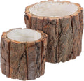 ARTIBETTER Bark Planter Pot 2pcs Wood Bark Pot Natural Log Succulent Planter by ARTIBETTER