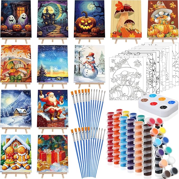 Zhanmai 12 Pack Pre Drawn Canvas by Zhanmai