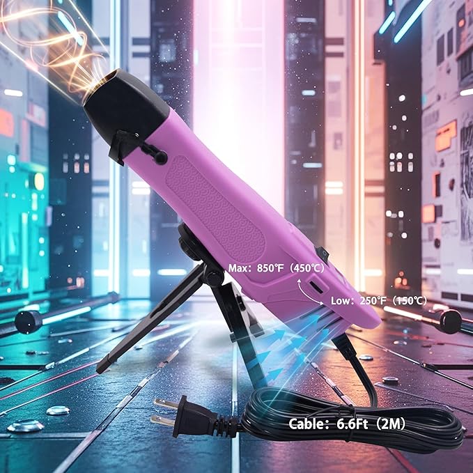 mofa Mini Variable Temp Heat Gun 350W 250℉~850℉ Fast Heating, LCD Digital - Image 5