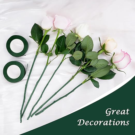 DF DUALFERV 12 Rolls Dark Green Floral Tape Stem Wrap, 1/2" Wide Flower Tape - Image 6