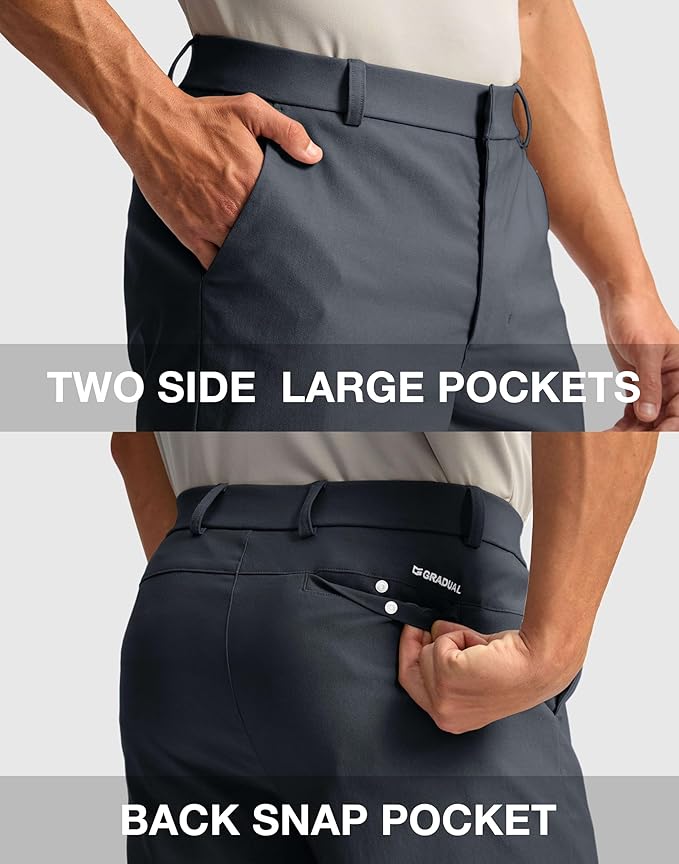 G Gradual Men's Golf Dress Shorts 5"/ 7"/ 9" Stretch Casual Work Flat Front Shorts for Men with 3 Pockets Quick Dry
