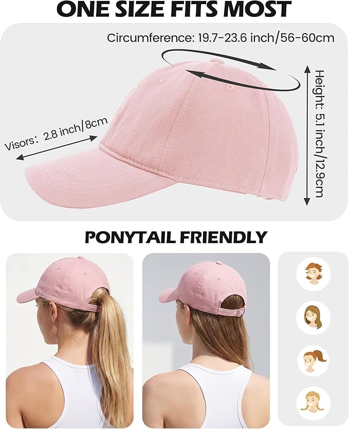 American Trends Womens Baseball Caps Cute Heart Dad Hat, Adjustable Cotton Unisex Cap for Workout, Golf & Everyday Wear
