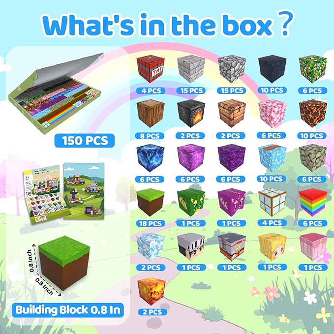 150PCS Magnetic Blocks, Magnetic Building Blocks, Magnet Blocks - Image 2