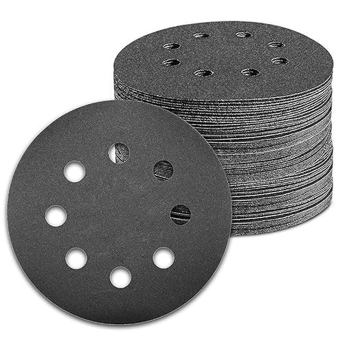 100 Pcs 5 inch Wet Dry Sanding Discs Grit 600 Hook and Loop 8 Hole Silicon by Pukamam