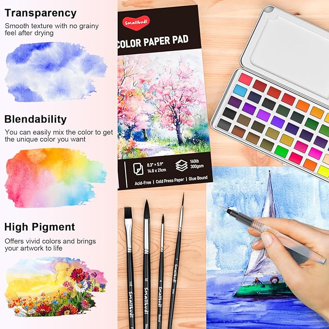 Watercolor Paint Set 168 Colors Including Metallic, Watercolor Kit - Image 3