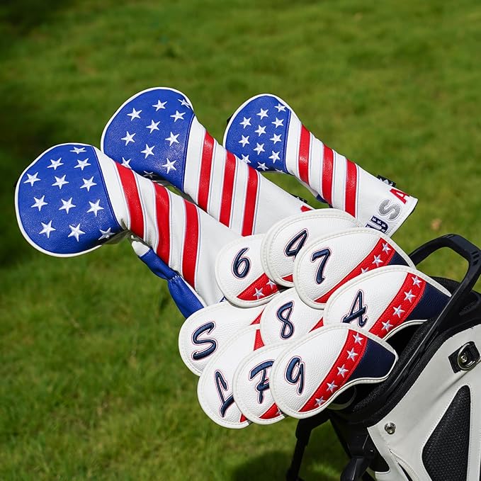 Craftsman Golf US Flag Neoprene Golf Club Head Cover Wedge Iron Protective Headcover for Callaway, Ping, Taylormade, Cobra, Etc.