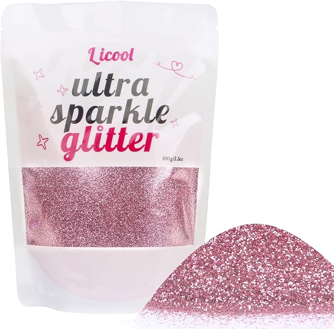 Fine Glitter for Nail Art, 100g/3.5oz Extra Fine Powder Packs for Epoxy Resin by LICOOL+GLITTER