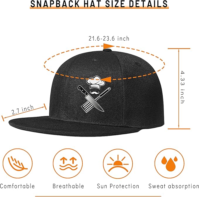 Skateboard Hat Snapback Hats for Men Flat Bill Hats for Boy Adjustable Baseball Cap for Teens Hip Hop Sports