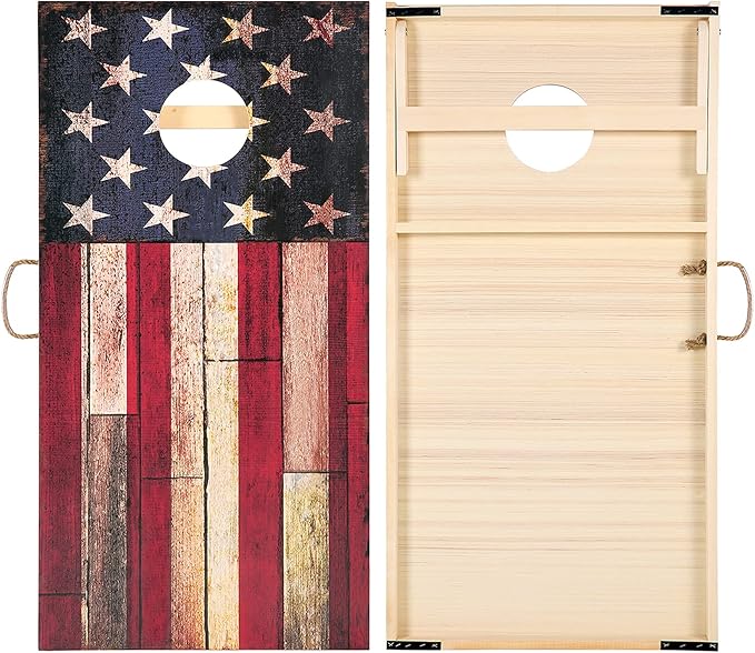 Solid Wood Vintage Cornhole Game Set, Two 4'x2'Cornhole Boards, 8 Cornhole Bags - Image 2