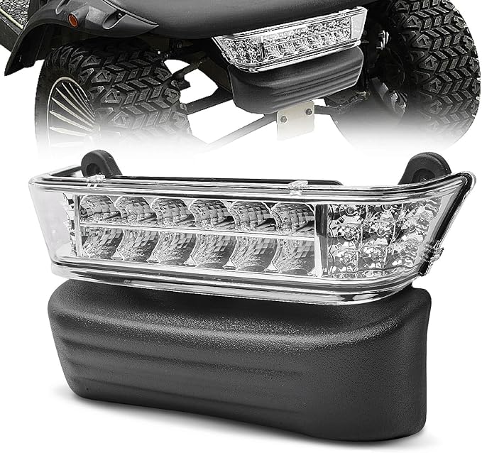 Golf Cart LED Head Light with Bumper Replacement for Club Car Precedent 2004-UP Electric Golf Carts Front Replace Head Light 12V