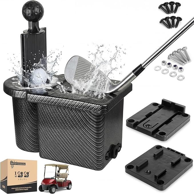 10L0L Golf Cart Ball Washer and Club Cleaner Kit, Detachable Golf Club Head and Ball Washer Golf Cleaner for EZGO Club Car Yamaha
