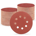 5 Inch 8 Hole Sanding Discs, Round Aluminum Oxide Sand Paper Discs by Huopueit