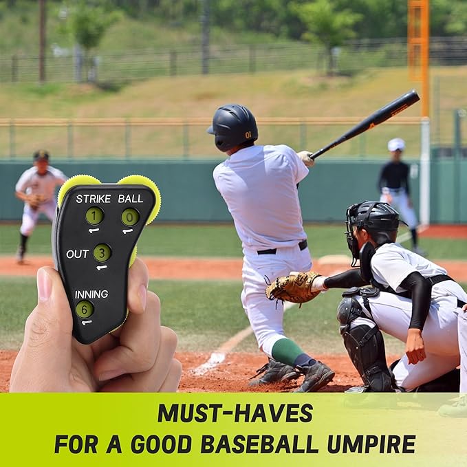 Watayo Wheel Baseball Umpire Clicker, Umpire Indicator Gear, Practical Baseball Counter Clicker for Scorekeeper Recording Outs & Innings Balls