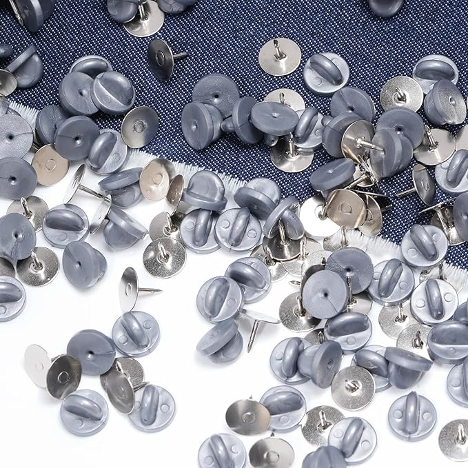 400pcs PVC Rubber Butterfly Clutch Pins Tie Tacks Blank - Image 5
