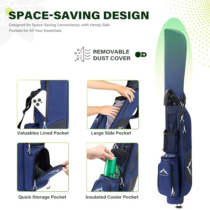 UNIHIMAL Par 3 Golf Bag Small Lightweight with Dual Shoulder Straps – Pitch n Putt Golf Bag Easy to Carry and Durable for Men/Women– 31.5 inches Tall