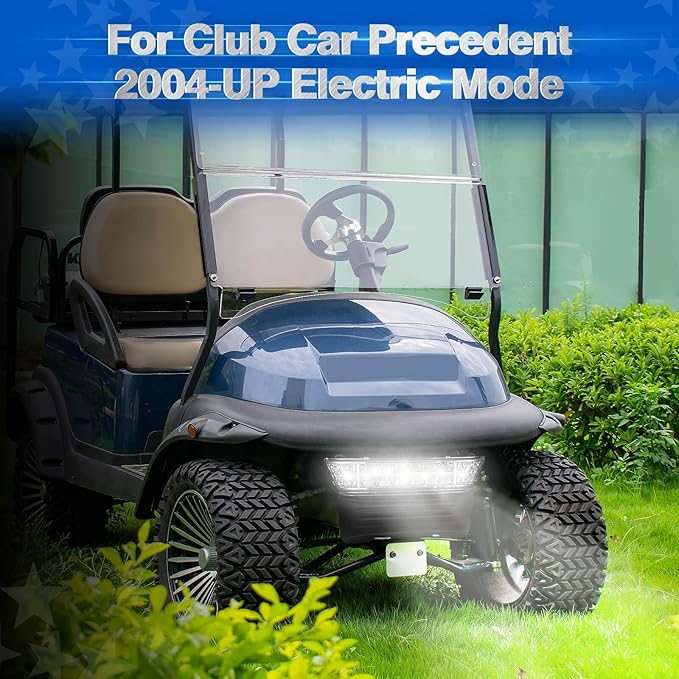 NOKINS Club Car Precedent Light Kit with Bumper for Club Car Precedent 2004-UP Electric Gas Golf Cart - 12V LED Headlight & Turn Signal Light(Fit #102524800/1025248-01) (Single Front Light)