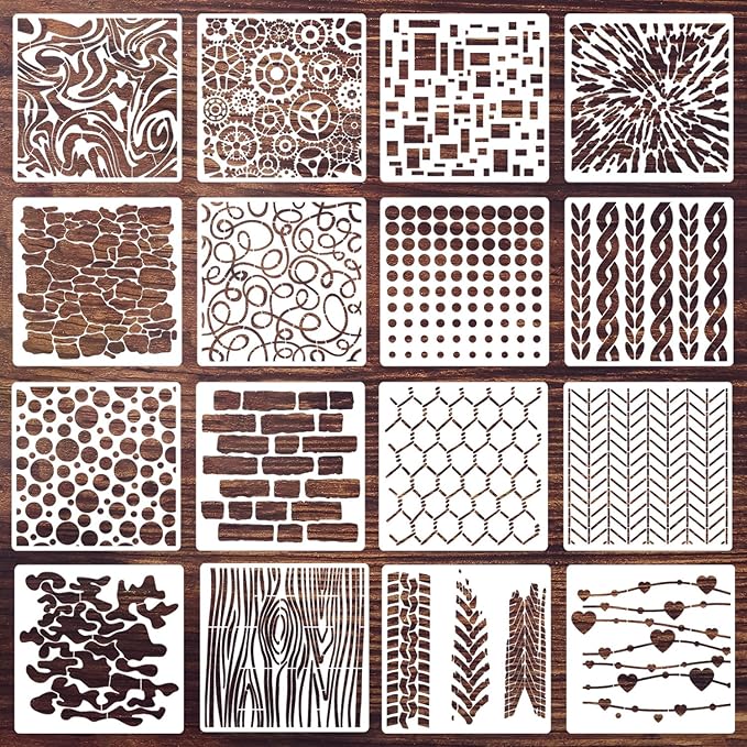 Texture Stencils for Painting Geometric Stencil Cubist Layering Background by SUNVERSE