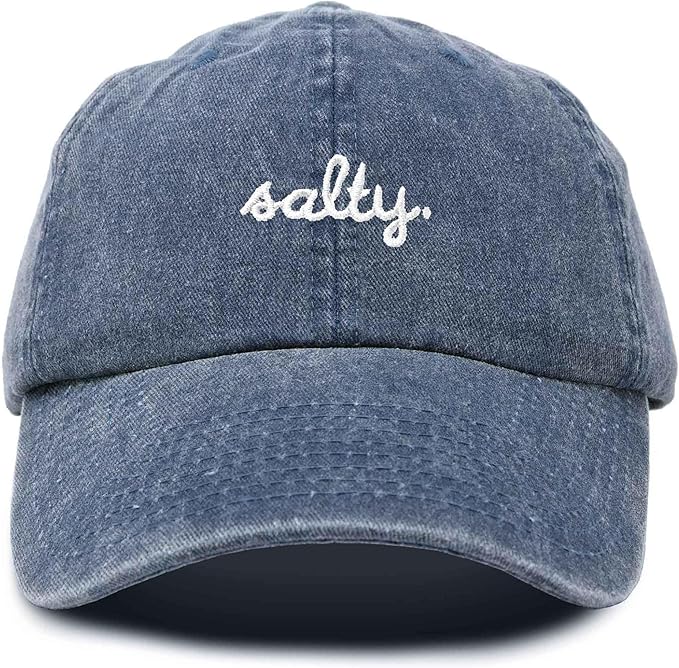 DALIX Salty Embroidered Cotton Beach Baseball Cap Adjustable Dad Hat Womens